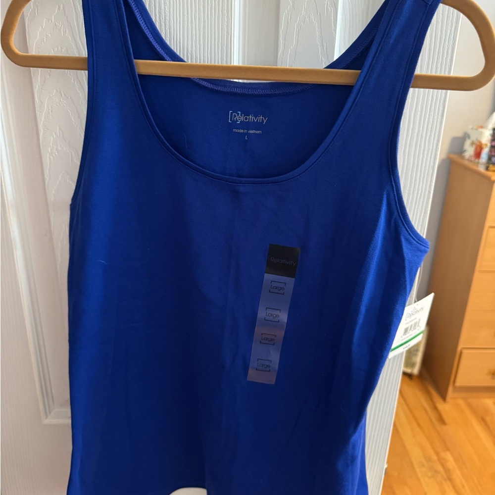 NWT, Relativity Women's Blue Tank Top